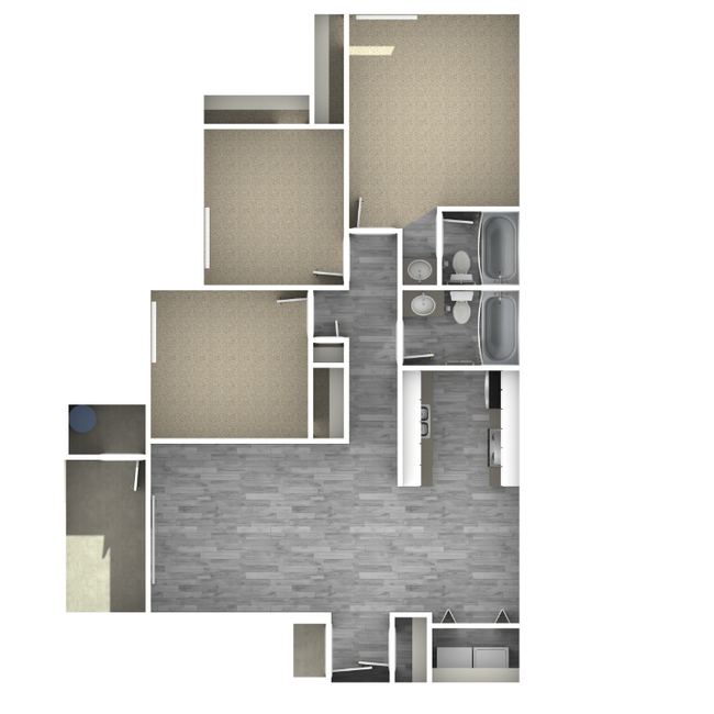 3-Bedroom Floor Plan 232 floor plan